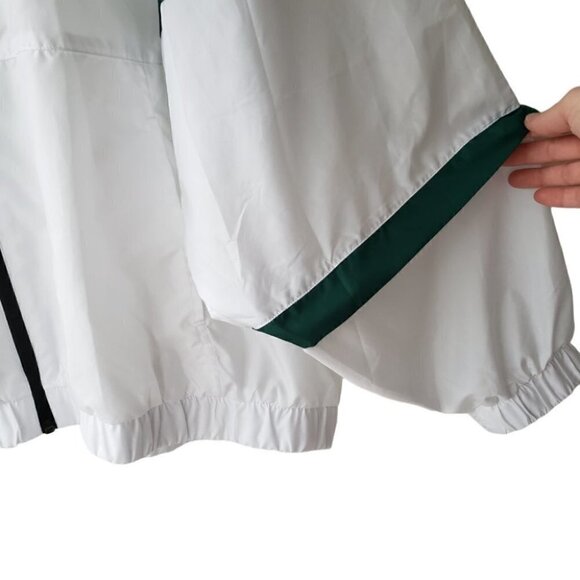 Reebok White & Green Windbreaker Track Jacket Lightweight Size 2X Lile New - Picture 7 of 9